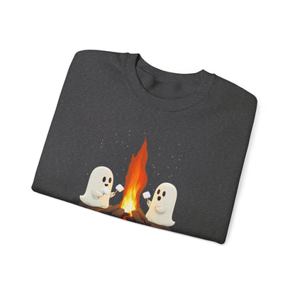 Halloween Ghost Campfire Sweatshirt, Camping Sweatshirt, Cute Spooky Tee, Halloween Party Outfit, Halloween 2024, Ghostly Campfire