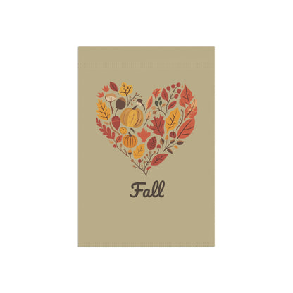 Heart Fall Garden Flag | Cozy Autumn Outdoor Banner | Fall Leaves Yard Decor | Nature-Inspired Fall Flag | Thanksgiving Garden Decoration