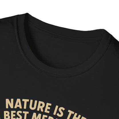 Nature Is the Best Medicine Shirt | Forest Ranger Bear Tee | Hiking Therapy T-Shirt | Trail Lover Gift | Outdoor Mental Health