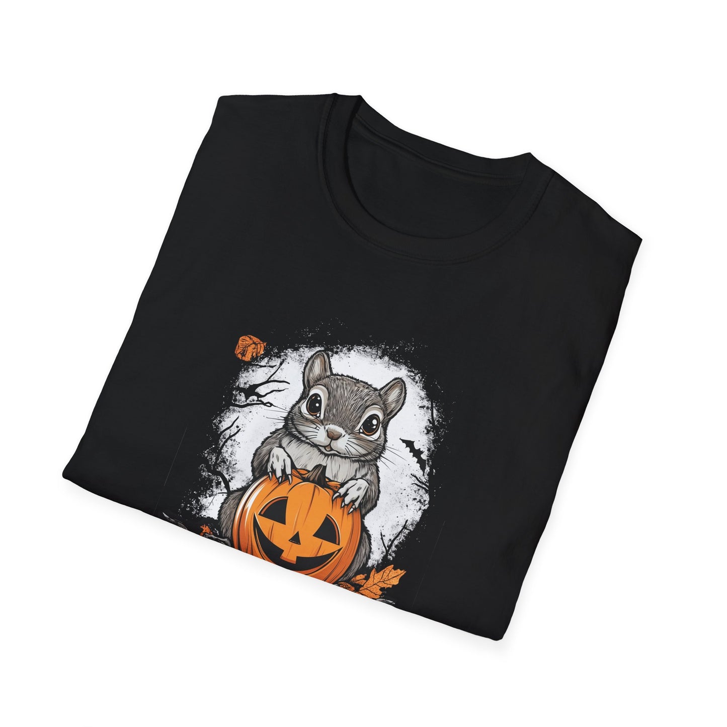 Squirrel Halloween T-Shirt, Cute Nature-Inspired Autumn Tee, Spooky Jack-O'-Lantern Top, Halloween Costume Shirt, Fall Holiday Apparel