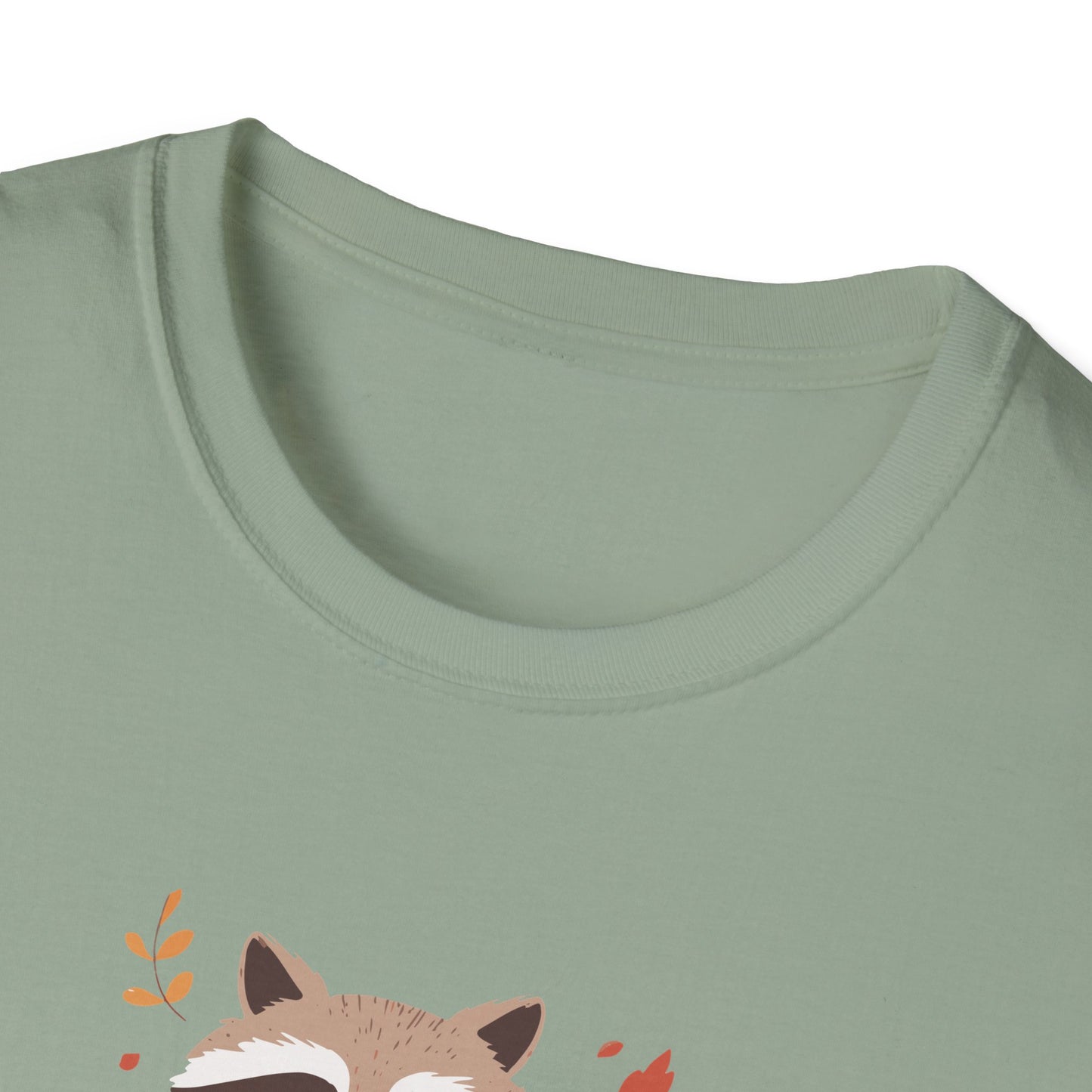 Crisp Air, Cozy Layers T-Shirt | Cute Raccoon T-Shirt | Cozy Autumn Vibes Tee | Woodland Animal Shirt | Fall Coffee Lovers Shirt