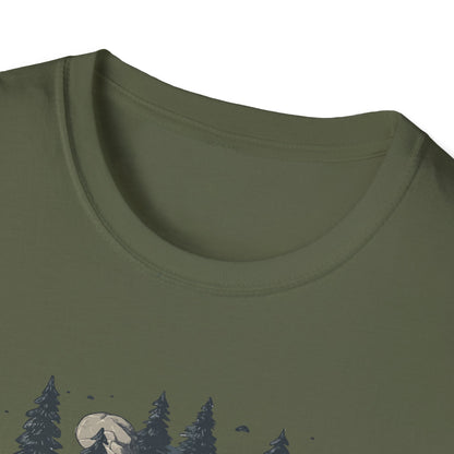 Rustic Minimalist Hiking Trail Shirt - Pine Trees and Rocks Forest Path Design - Outdoor Nature Lover Apparel Gift