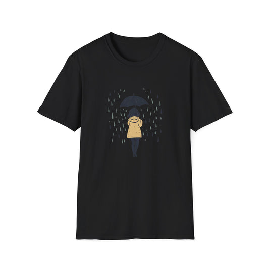 Rain Lover T-Shirt | Cozy Minimalist Aesthetic | Umbrella Rainy Day Outfit | Weather Lover Gift | Fall & Spring Fashion | Introvert Gift