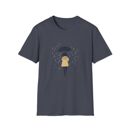 Rain Lover T-Shirt | Cozy Minimalist Aesthetic | Umbrella Rainy Day Outfit | Weather Lover Gift | Fall & Spring Fashion | Introvert Gift