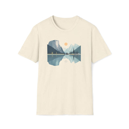 Mountain Reflection T-Shirt | Minimalist Outdoor Nature Tee | Scenic Landscape Graphic Shirt | Adventure Hiking Camping Gift