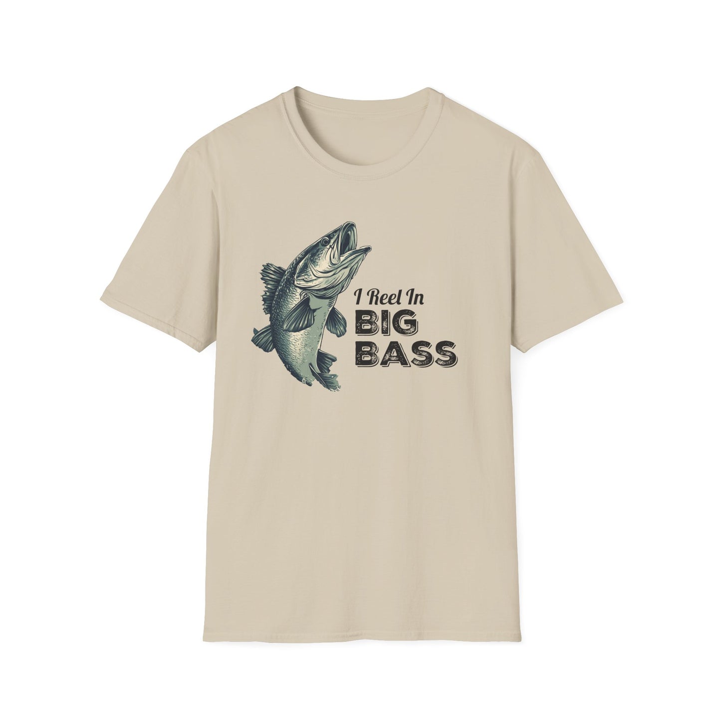 I Reel in Big Bass T-Shirt | Funny Fishing Shirt for Men | Bass Fisherman Gift | Dad Fishing Tee | Outdoorsman Gift