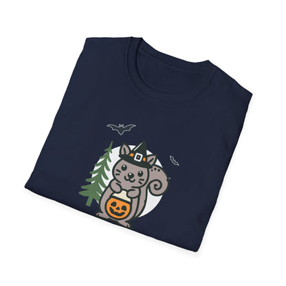 Cute Squirrel Halloween Trick or Treat T-Shirt | Adorable National Park Animal Illustration Tee | Perfect for Halloween and Nature Lovers