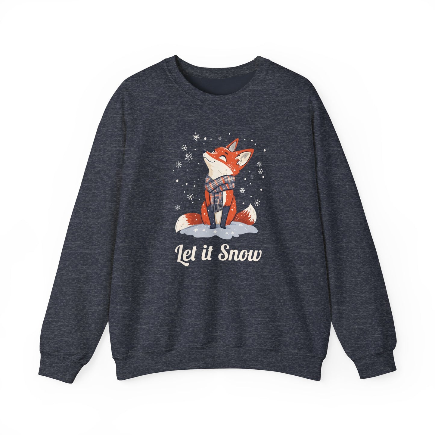 Cozy Winter Fox Sweatshirt | Let it Snow Christmas Sweater, Cute Animal Lover Gift, Wildlife Pullover, Holiday Gift for Fox Lovers