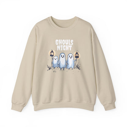 Ghouls Night Halloween Ghost Sweatshirt, Spooky Halloween Sweatshirt for Women, Cute Halloween Fall Vibes, Girls Night