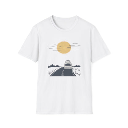 Chasing Sunsets Modern Van Life T-Shirt, Adventure Tee, Wanderlust Road Trip Shirt, Fun Outdoor Camping Top, Traveler Apparel Gift