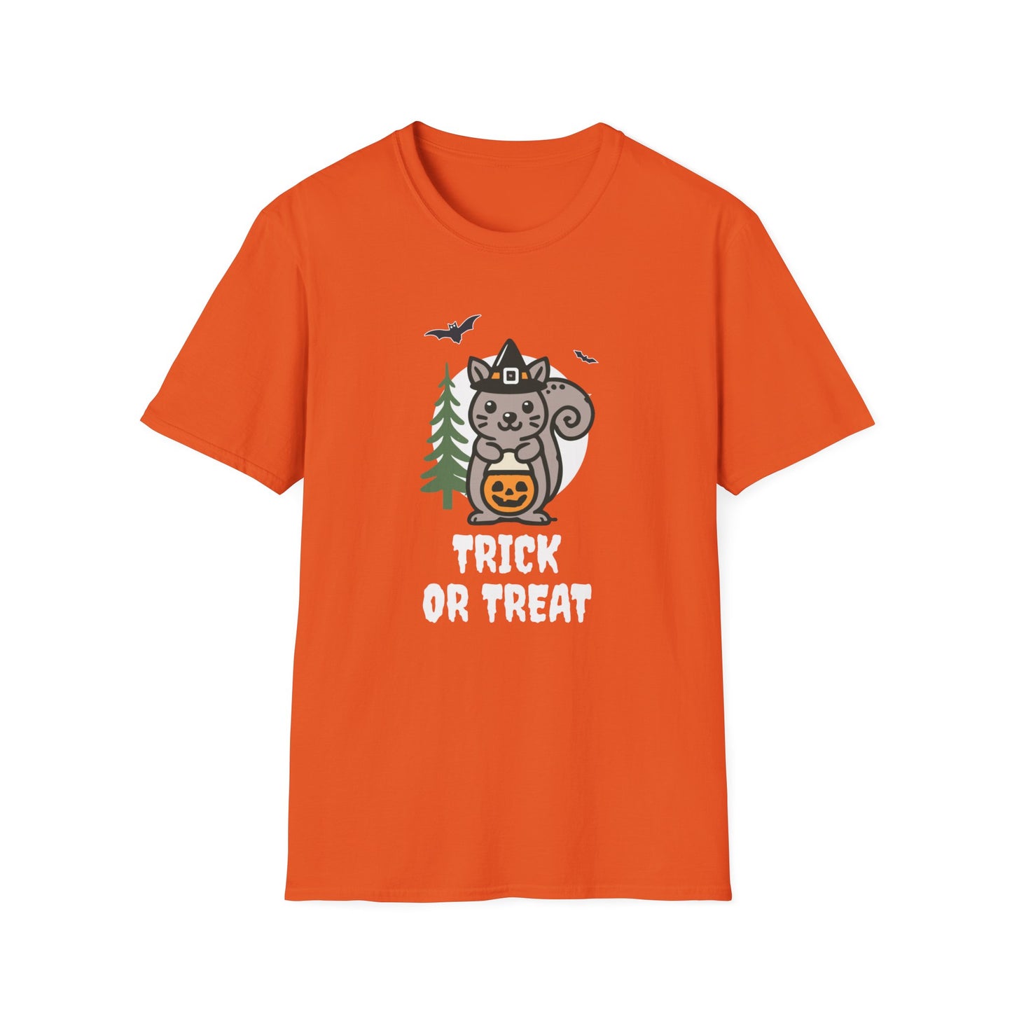 Cute Squirrel Halloween Trick or Treat T-Shirt | Adorable National Park Animal Illustration Tee | Perfect for Halloween and Nature Lovers