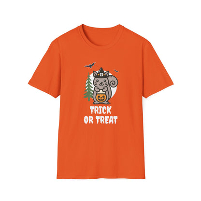 Cute Squirrel Halloween Trick or Treat T-Shirt | Adorable National Park Animal Illustration Tee | Perfect for Halloween and Nature Lovers