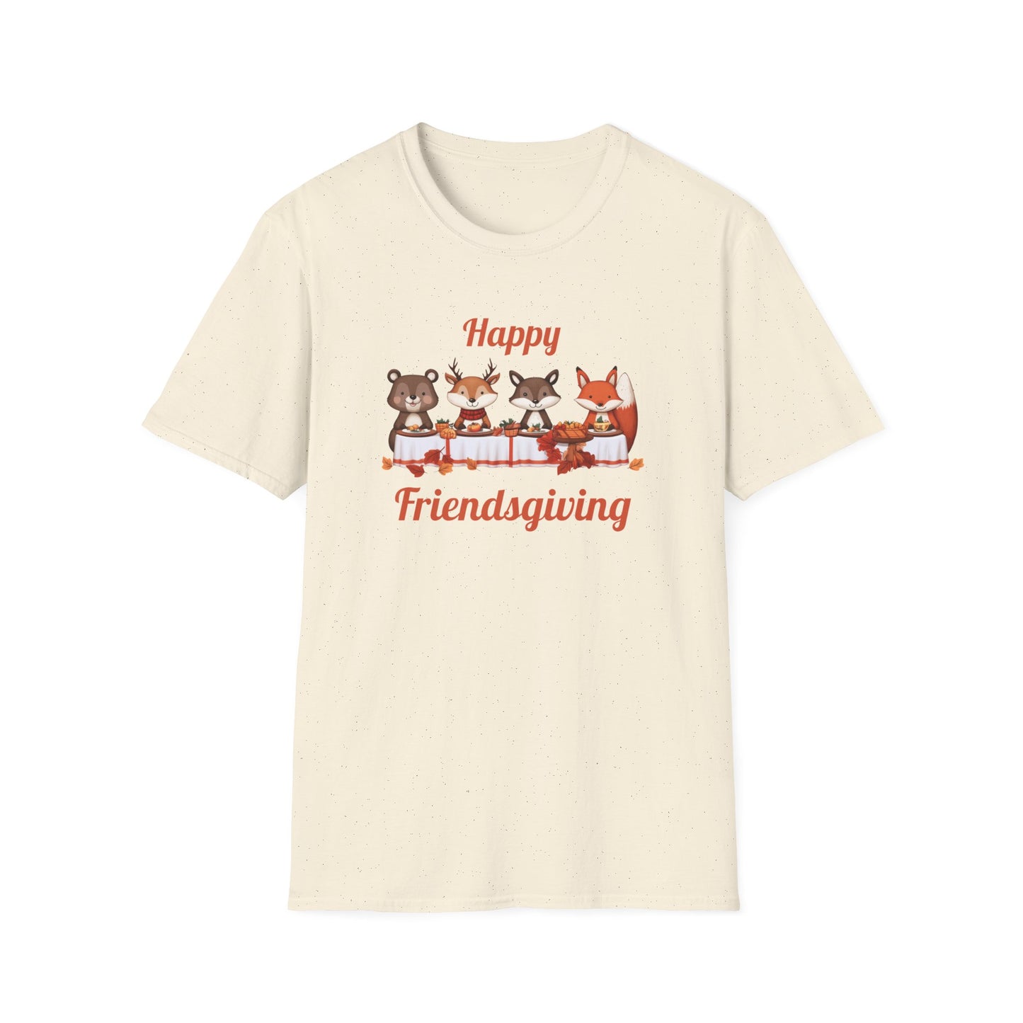 Cute Forest Animals Friendsgiving Thanksgiving T-Shirt - Fall Cozy Tee for Animal Lovers | Happy Thanksgiving & Pumpkin Season Shirt