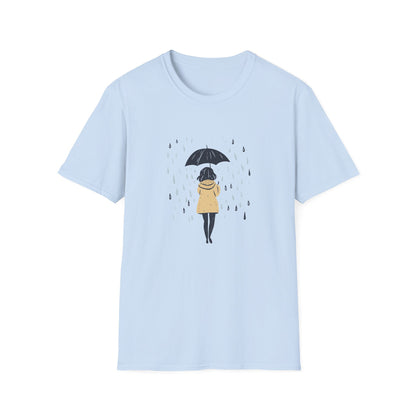 Rain Lover T-Shirt | Cozy Minimalist Aesthetic | Umbrella Rainy Day Outfit | Weather Lover Gift | Fall & Spring Fashion | Introvert Gift