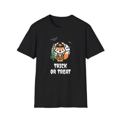 Cute Fox Halloween Trick or Treat T-Shirt | Adorable National Park Animal Illustration Tee | Perfect for Halloween and Nature Lovers