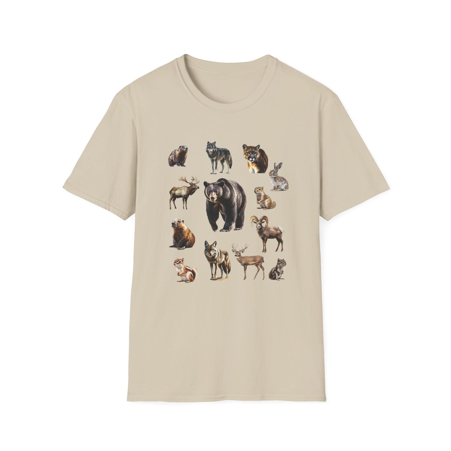 Rocky Mountain Wildlife T-Shirt - North American Wildlife Graphic Tee, Nature Lover & Hiker Shirt, Wildlife Gift for Animal Lovers