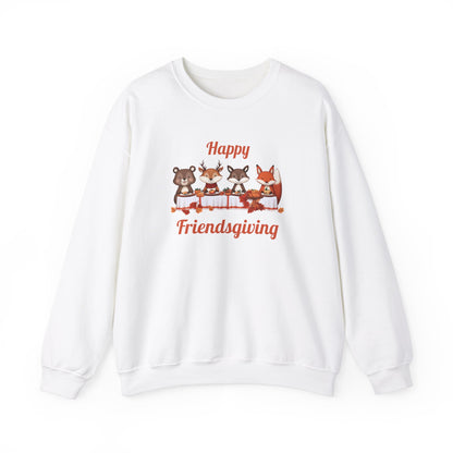 Cute Forest Animals Friendsgiving Thanksgiving Sweatshirt - Fall Cozy Crewneck for Animal Lovers | Happy Thanksgiving & Pumpkin Season Shirt