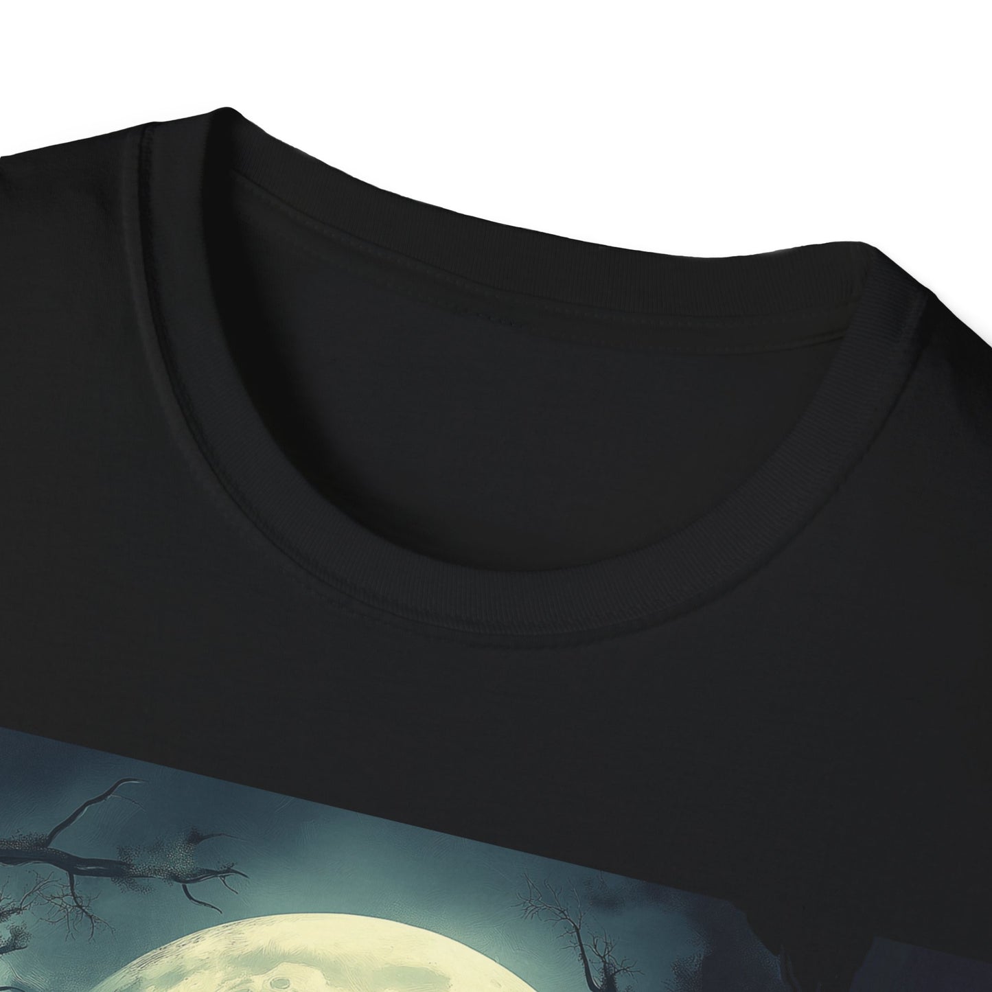 Moonlit Owl Halloween T-Shirt - Spooky Night Forest Scene with Full Moon - Nature-Inspired Halloween Wildlife Tee