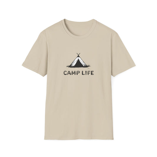 Minimalist Camp Life Tent T-Shirt | Unisex Camping Adventure Tee | Simple Nature Lover's Shirt for Hiking & Outdoor Enthusiasts