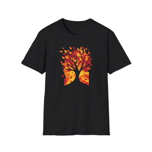 Autumn Tree Abstract Graphic T-Shirt | Fall Nature Tee | Shirt for Nature Lovers | Fall Leaves Shirt | Perfect for Outdoor Adventures Hikers