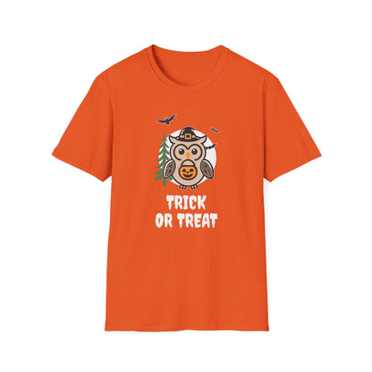 Cute Owl Halloween Trick or Treat T-Shirt | Adorable National Park Animal Illustration Tee | Perfect for Halloween and Nature Lovers