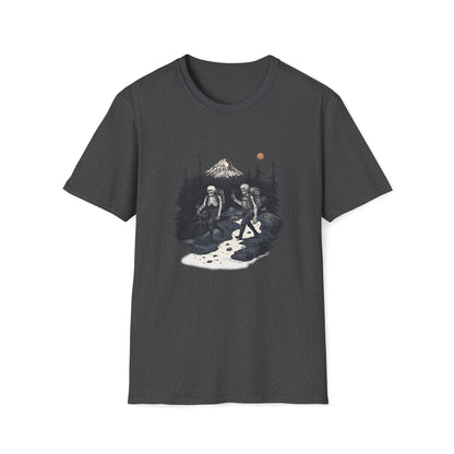 Skeleton Hiking Halloween T-Shirt | Mountain Wilderness Tee for Nature Lovers & Outdoor Enthusiasts