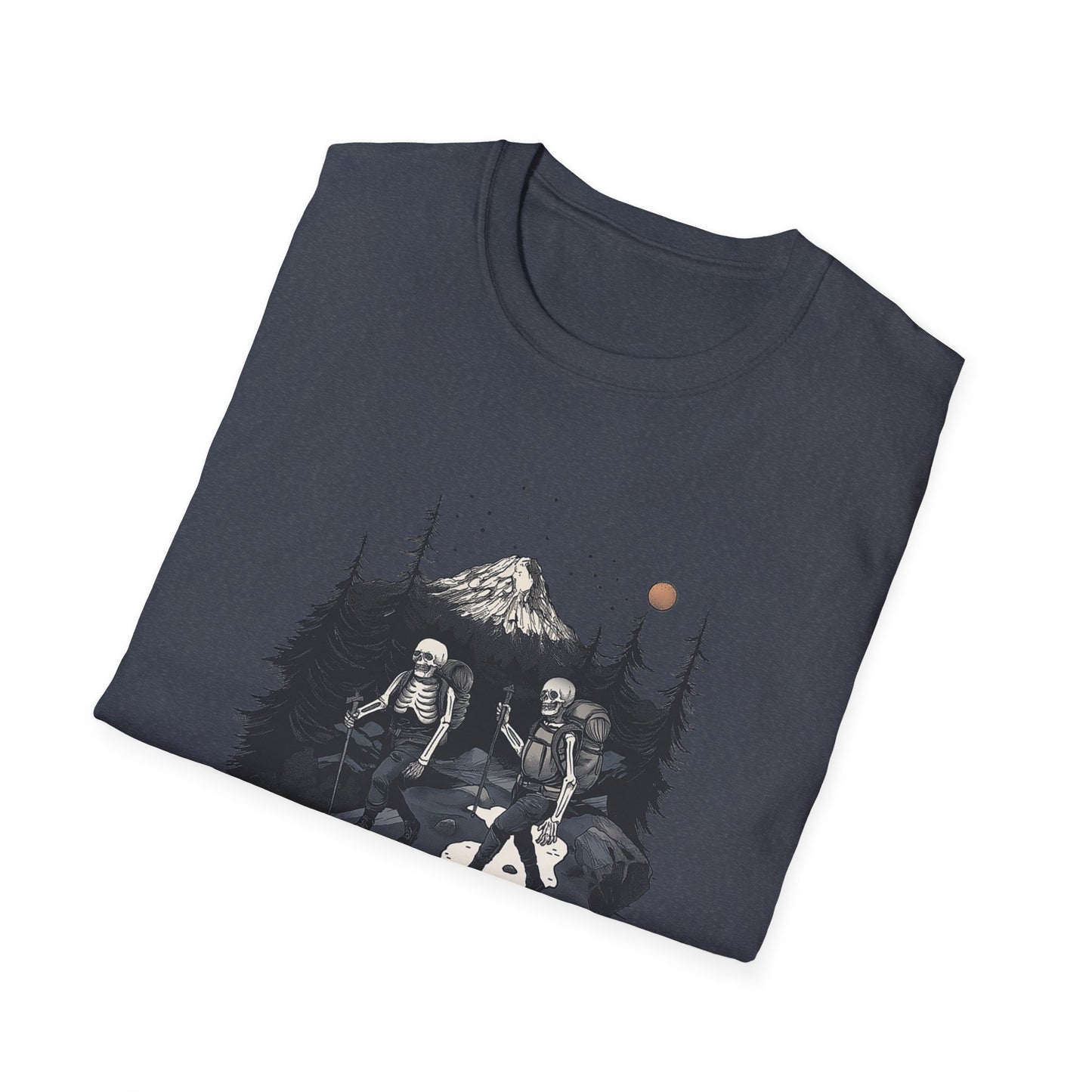 Skeleton Hiking Halloween T-Shirt | Mountain Wilderness Tee for Nature Lovers & Outdoor Enthusiasts