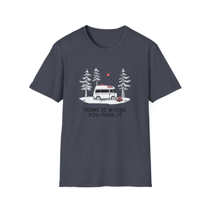 Home Is Where You Park It | Van Life Adventure T-Shirt, Camping Tee, Outdoor Lovers Gift, Road Trip Enthusiast, Minimalist Nature Shirt