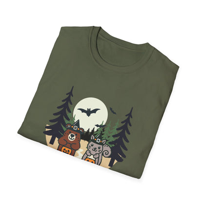 Forest Friends Trick-Or-Treat Halloween T-Shirt | Cute Bear and Squirrel Design | Trick-or-Treat Animal Tee