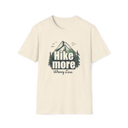 Hike More Worry Less T-Shirt, Outdoor Hiking Graphic Tee, Mountain Lover Gift, Adventure Clothing, Unisex Hiking Apparel