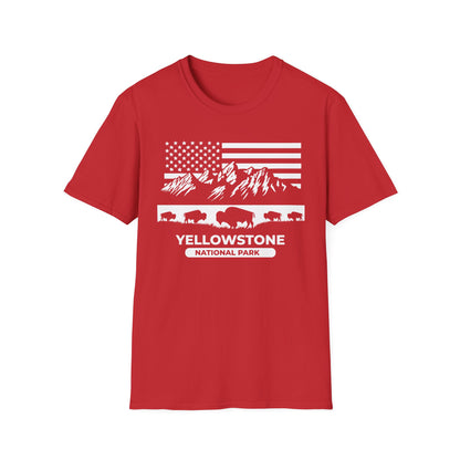 Yellowstone National Park Patriotic T-shirt | Patriotic American Flag graphic tee - Outdoor Lover's Shirt - Perfect for 2024 election season