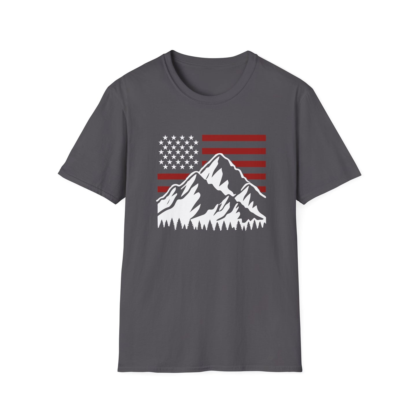 Patriotic Mountain T-Shirt - American Flag Outdoor Graphic Tee - Perfect for Nature Lovers - 2024 Election Shirt