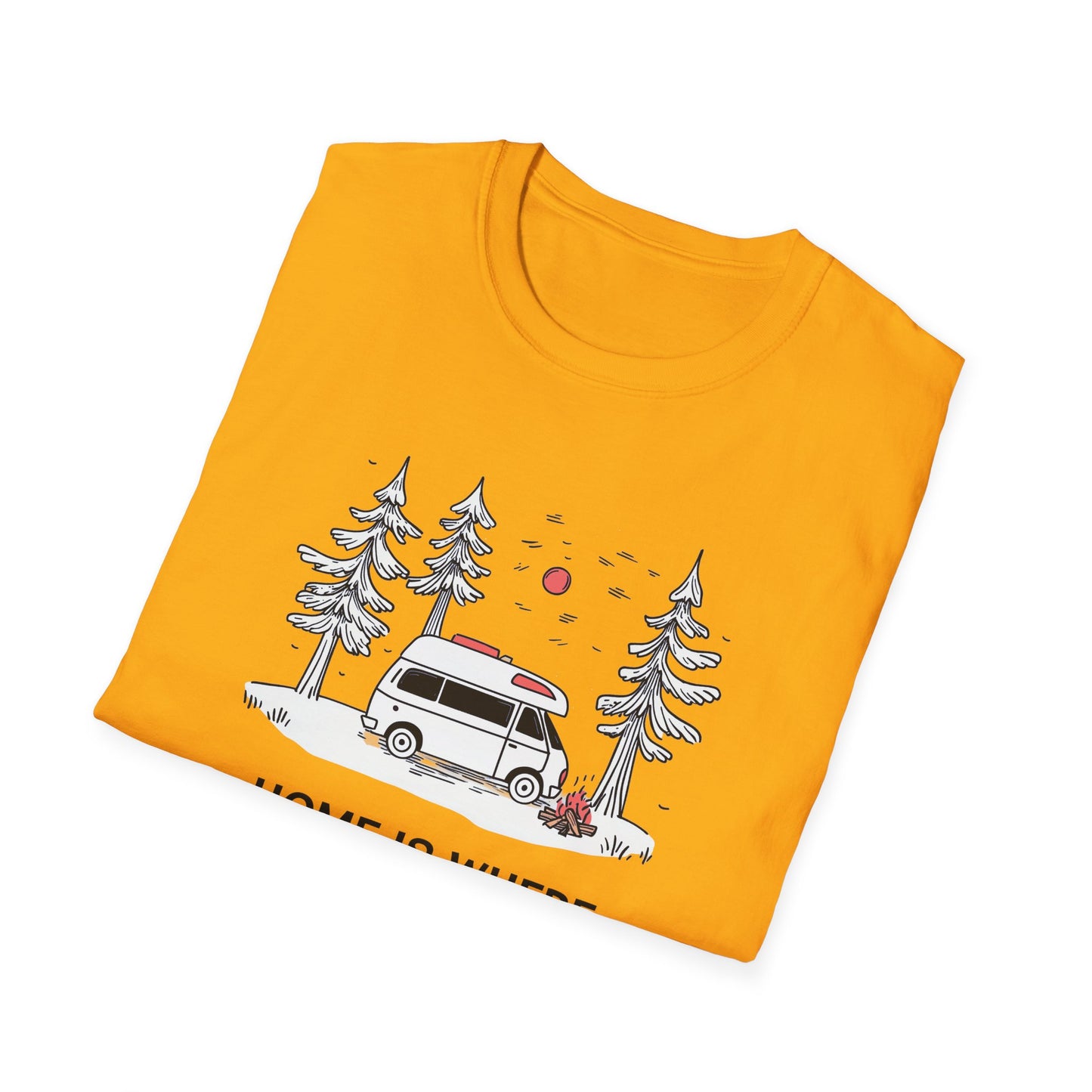 Home Is Where You Park It | Van Life Adventure T-Shirt, Camping Tee, Outdoor Lovers Gift, Road Trip Enthusiast, Minimalist Nature Shirt