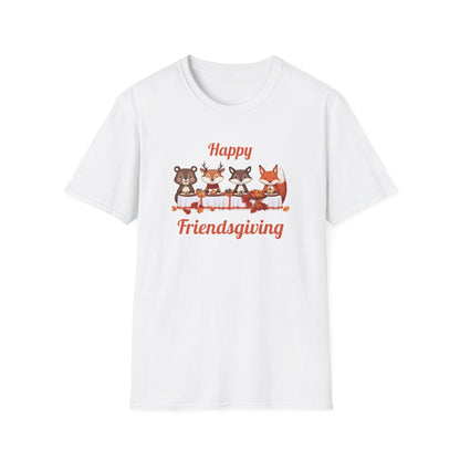 Cute Forest Animals Friendsgiving Thanksgiving T-Shirt - Fall Cozy Tee for Animal Lovers | Happy Thanksgiving & Pumpkin Season Shirt