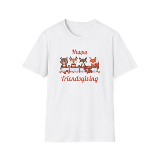 Cute Forest Animals Friendsgiving Thanksgiving T-Shirt - Fall Cozy Tee for Animal Lovers | Happy Thanksgiving & Pumpkin Season Shirt