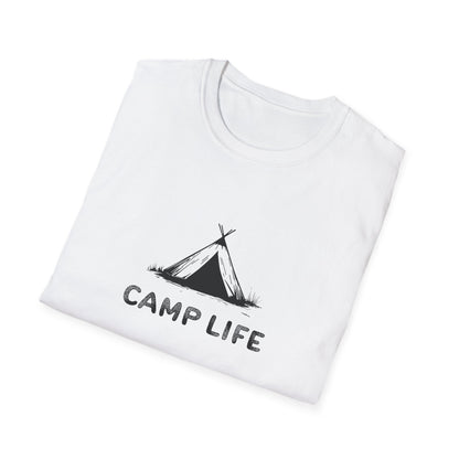 Minimalist Camp Life Tent T-Shirt | Unisex Camping Adventure Tee | Simple Nature Lover's Shirt for Hiking & Outdoor Enthusiasts