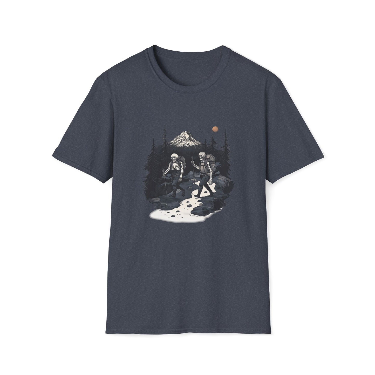 Skeleton Hiking Halloween T-Shirt | Mountain Wilderness Tee for Nature Lovers & Outdoor Enthusiasts