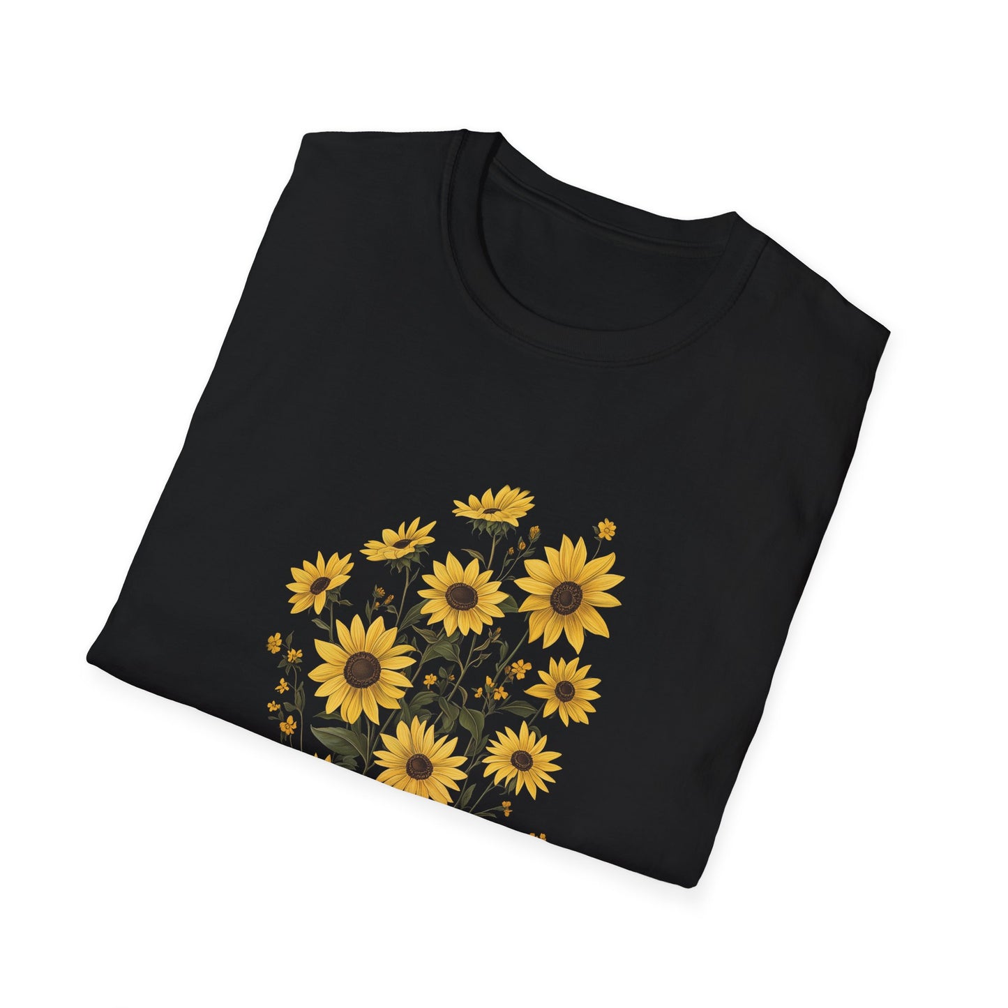 Sunflower Wildflower Graphic T-Shirt - Floral Nature Lovers Tee, Botanical Design Shirt for Women, Botanical Gift