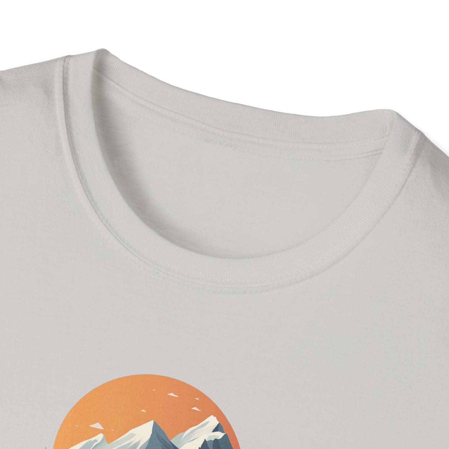 Mountain Sunset Isometric Landscape T-Shirt, Nature Scene Tee, Wilderness Hiking Shirt, Outdoor Adventure Top, Wildlife Graphic Tee