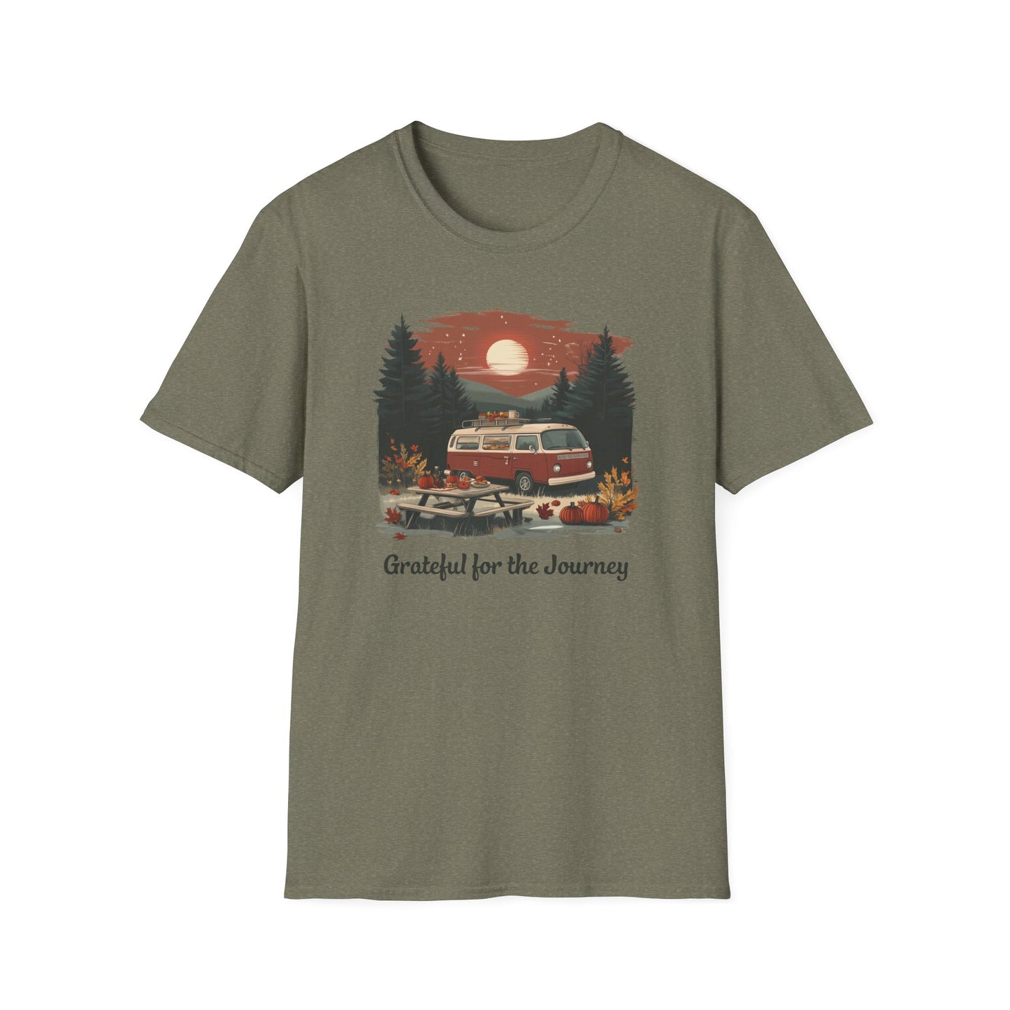 Grateful for the Journey Thanksgiving T-Shirt | Van Life Adventure Tee | Cozy Fall Shirt for Outdoor Enthusiasts | Perfect Thanksgiving Gift