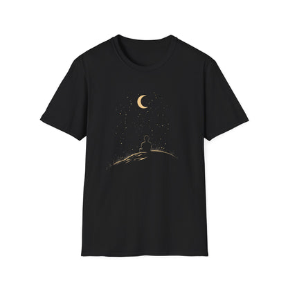 Stargazing Minimalist Night Sky Graphic Tee | Perfect Gift for Nature Lovers, Campers, and Outdoor Enthusiasts | Moon and Stars Design