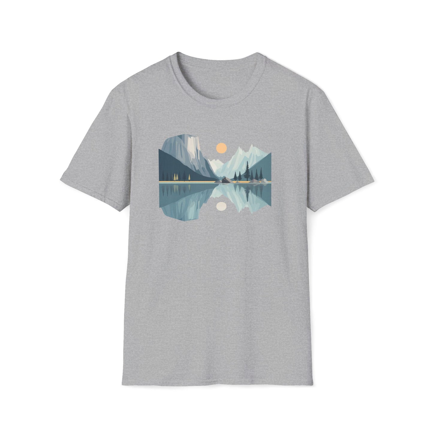 Mountain Reflection T-Shirt | Minimalist Outdoor Nature Tee | Scenic Landscape Graphic Shirt | Adventure Hiking Camping Gift