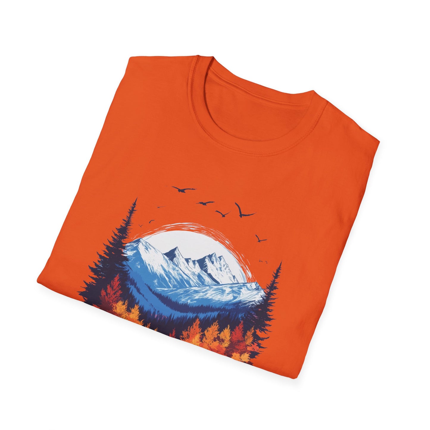 Falling Leaves, Rising Snow T-Shirt, Fall to Winter Transition Tee, Mountain Adventure Shirt, Outdoor Lovers Gift