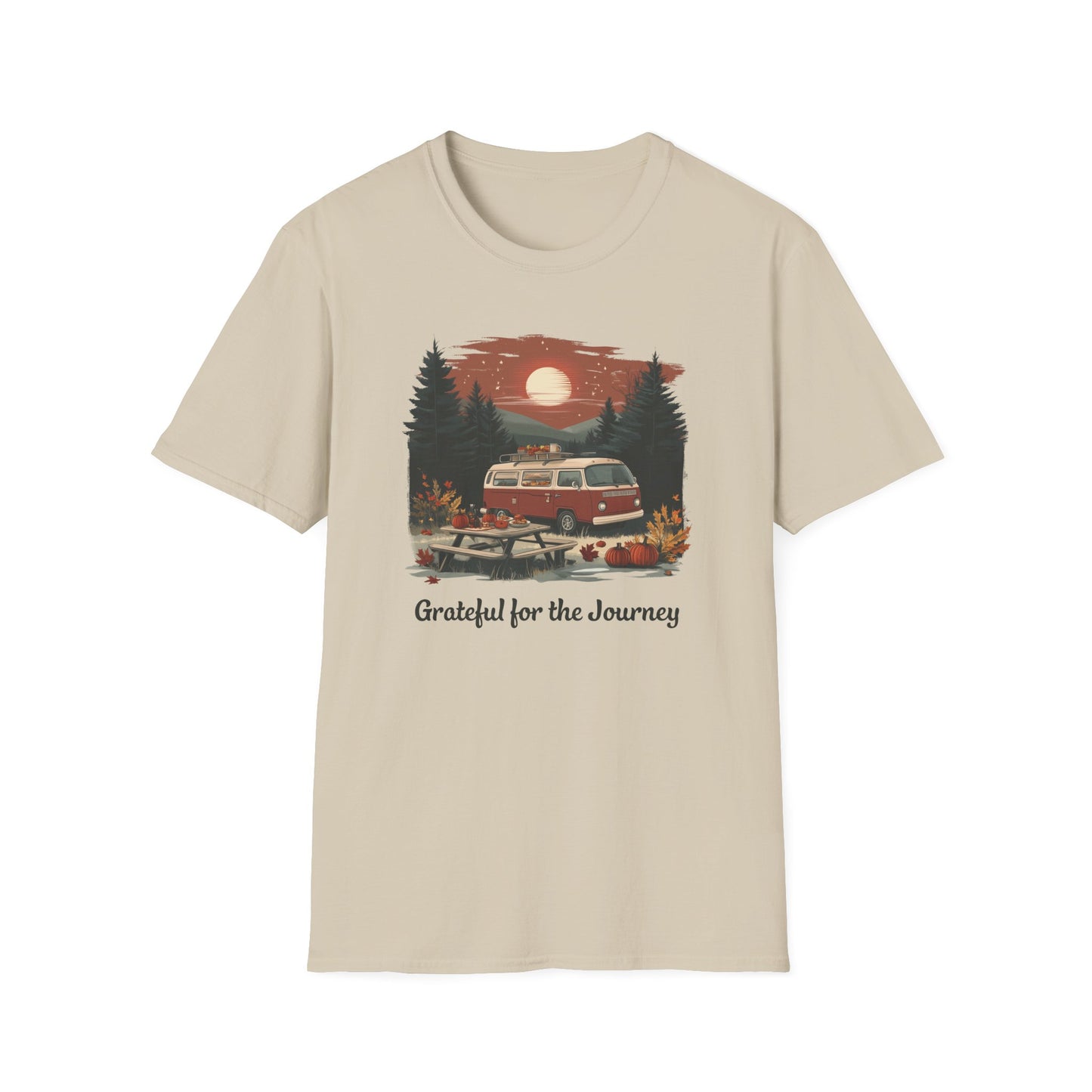 Grateful for the Journey Thanksgiving T-Shirt | Van Life Adventure Tee | Cozy Fall Shirt for Outdoor Enthusiasts | Perfect Thanksgiving Gift