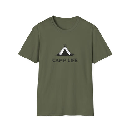 Minimalist Camp Life Tent T-Shirt | Unisex Camping Adventure Tee | Simple Nature Lover's Shirt for Hiking & Outdoor Enthusiasts