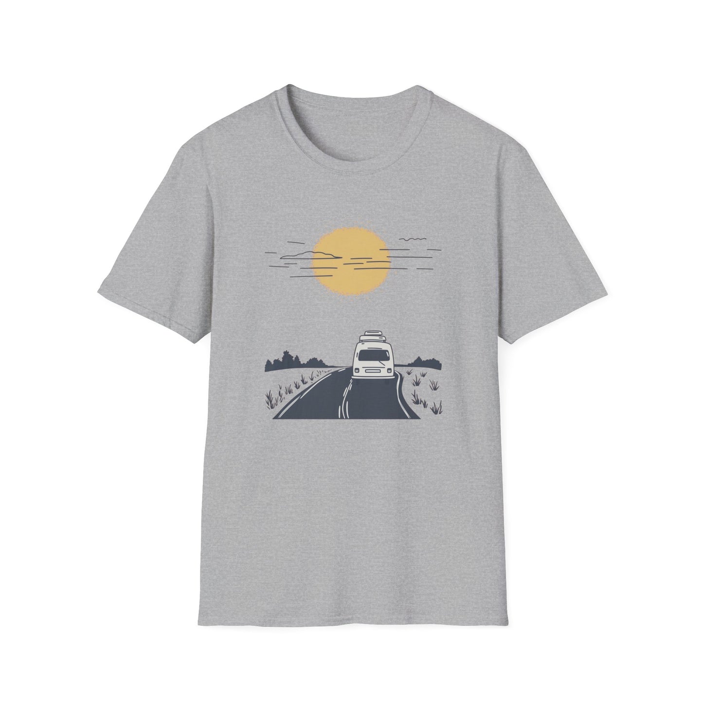 Chasing Sunsets Modern Van Life T-Shirt, Adventure Tee, Wanderlust Road Trip Shirt, Fun Outdoor Camping Top, Traveler Apparel Gift