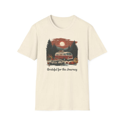 Grateful for the Journey Thanksgiving T-Shirt | Van Life Adventure Tee | Cozy Fall Shirt for Outdoor Enthusiasts | Perfect Thanksgiving Gift