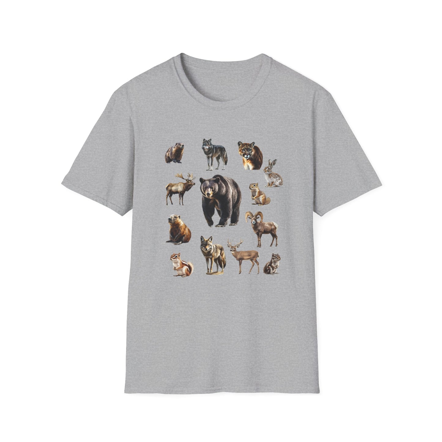 Rocky Mountain Wildlife T-Shirt - North American Wildlife Graphic Tee, Nature Lover & Hiker Shirt, Wildlife Gift for Animal Lovers