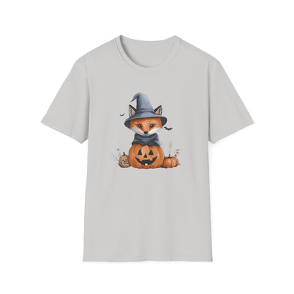 Cute Fox Halloween Shirt - Witch Fox in Pumpkin Graphic Tee - Spooky Season Fall Apparel - Halloween Gift for Fox Lovers