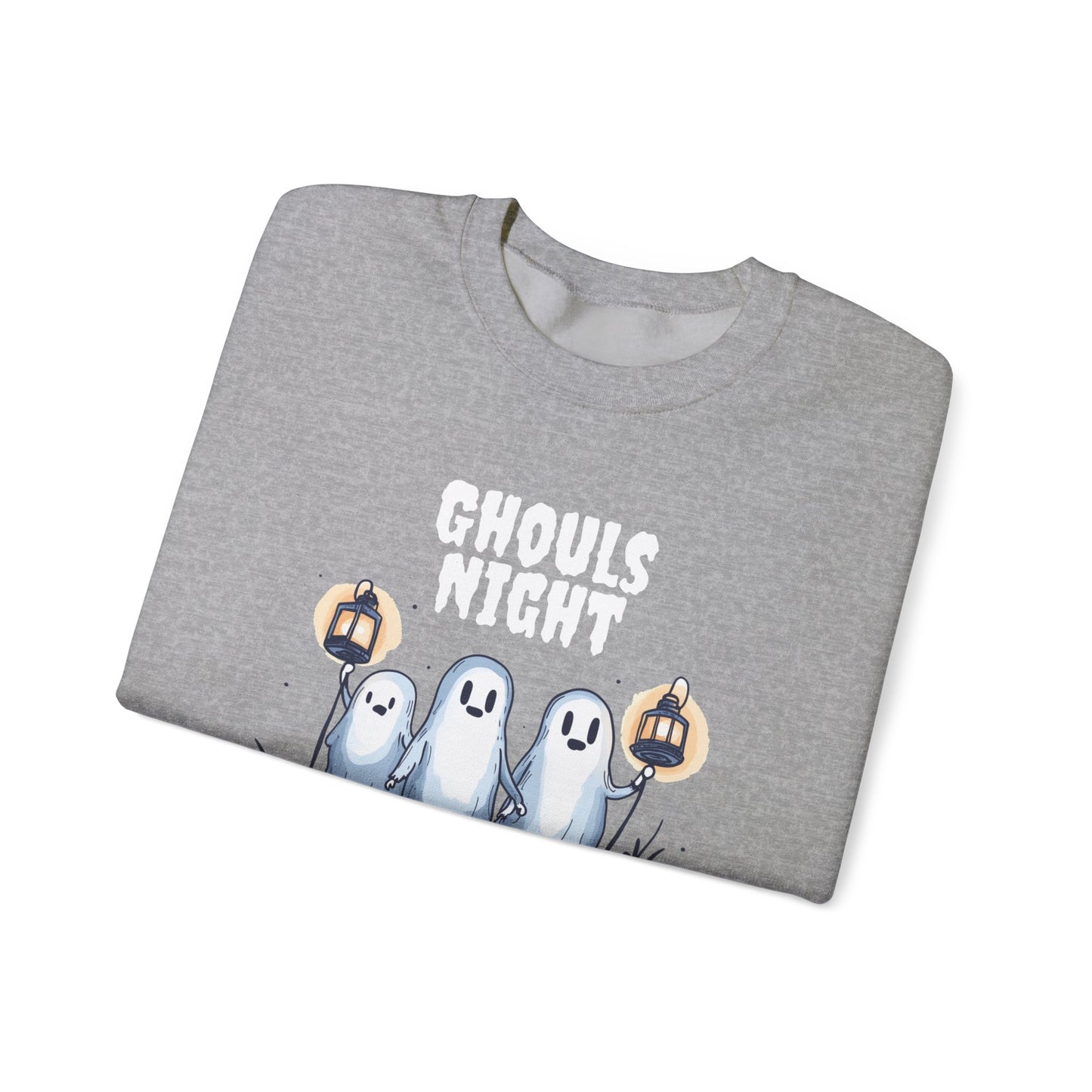 Ghouls Night Halloween Ghost Sweatshirt, Spooky Halloween Sweatshirt for Women, Cute Halloween Fall Vibes, Girls Night